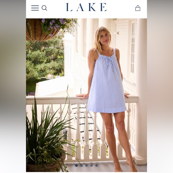 Lake Alice Nightgown in Blue Seersucker - Picture 7 of 8